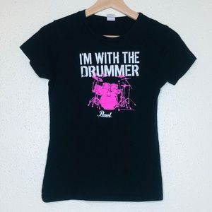 I’m With the Drummer Black Short Sleeve